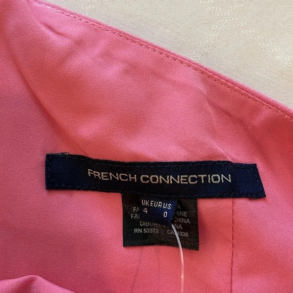 French Connection Whisper one shoulder minidress mini dress pink size 0 NWT - Picture 4 of 5
